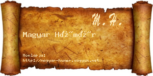 Magyar Hümér névjegykártya