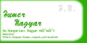 humer magyar business card